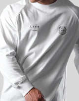 Emblem Raglan Long T-Shirt - White