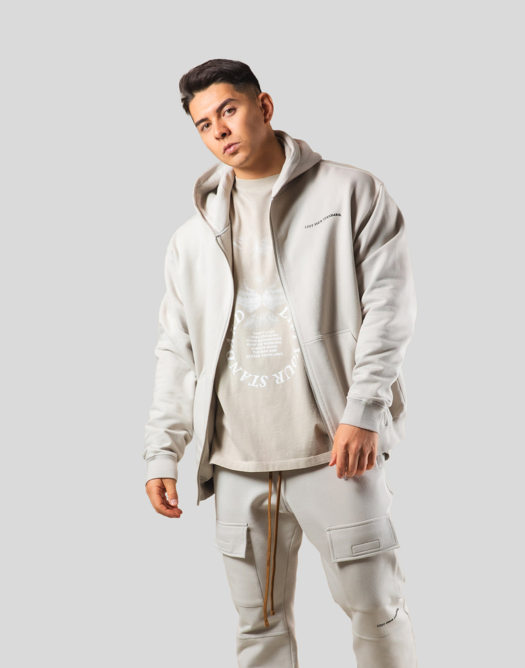 Mixed Flag ZipUp Hoodie - Ivory – LÝFT