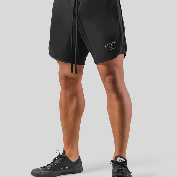 Stretch Seam Wide Shorts - Black – LÝFT Stretch Seam Wide Shorts - Black – LÝFT