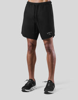 Stretch Seam Wide Shorts - Black