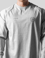 Emblem Raglan Long T-Shirt - Grey