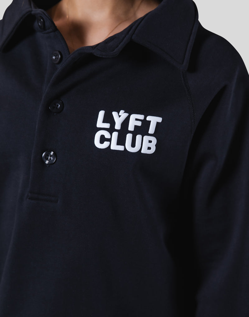 LÝFT Club Sweat Polo Shirt - Black
