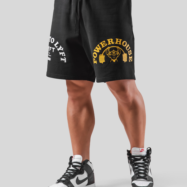 LÝFT × Power House Gym Sweat Shorts - Black