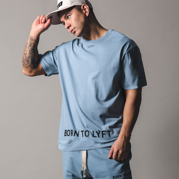 BORN TO LÝFT Big T-Shirt - L.Blue