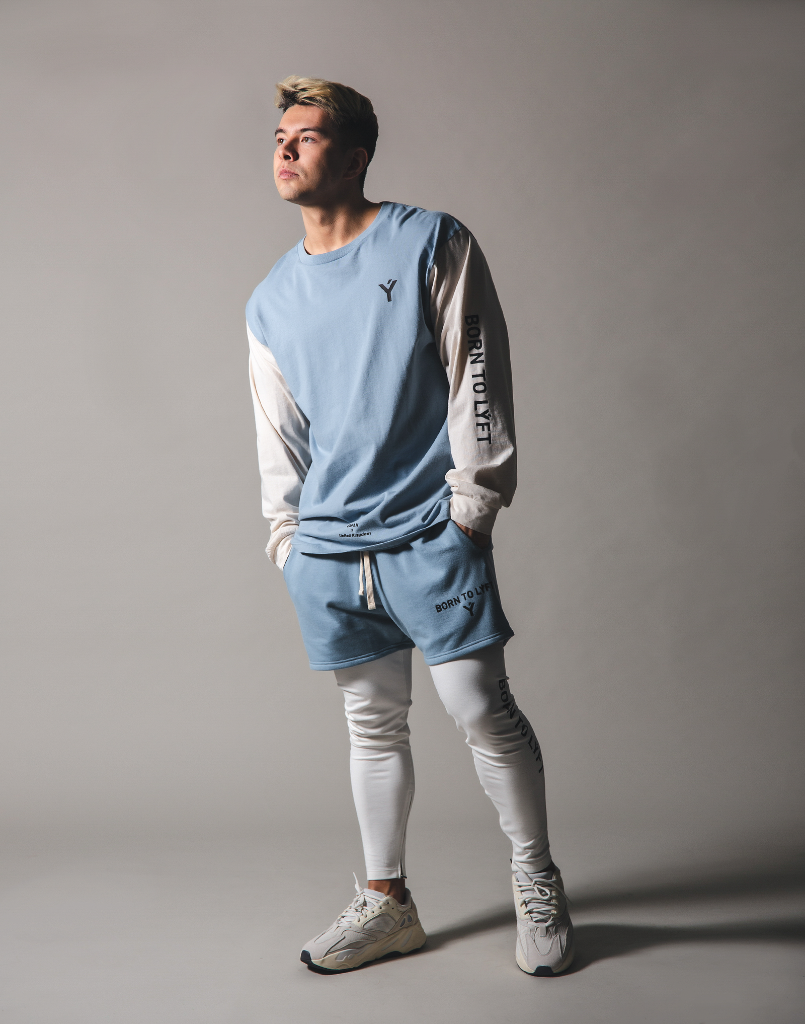 BORN TO LÝFT Long T-Shirt - L.Blue