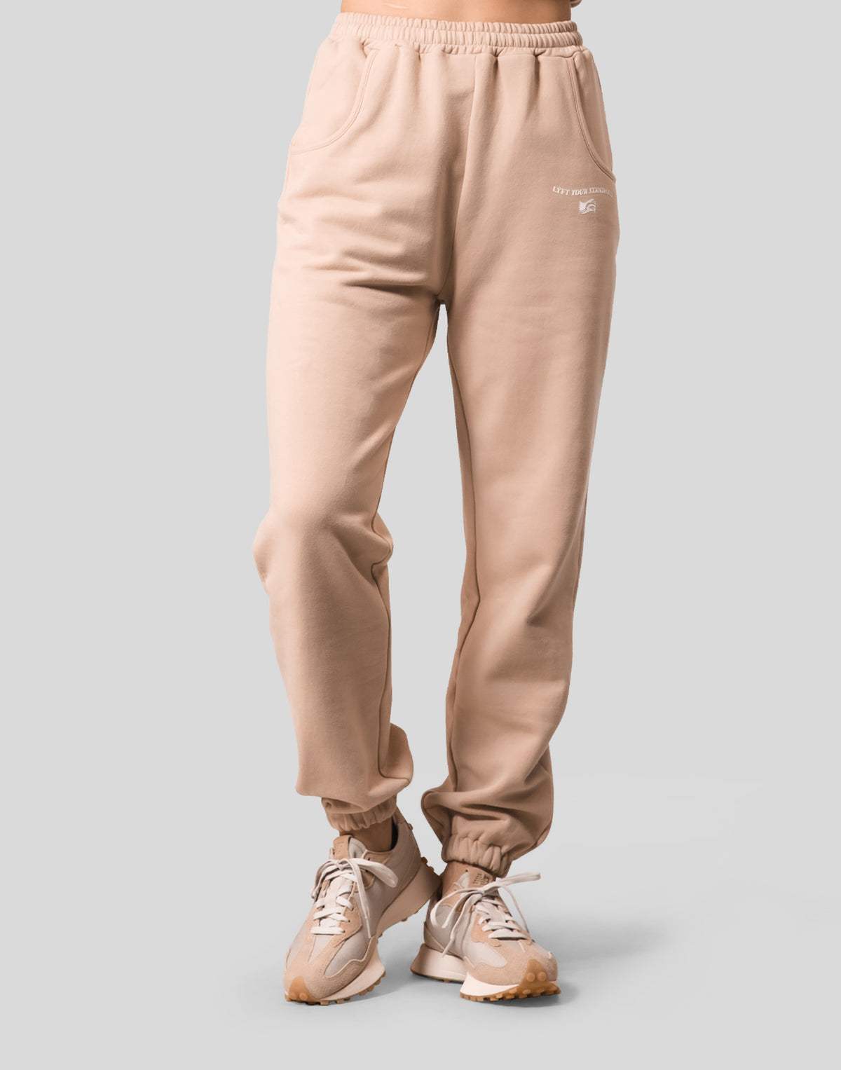 Message Logo Stretch Sweat Pants - Beige