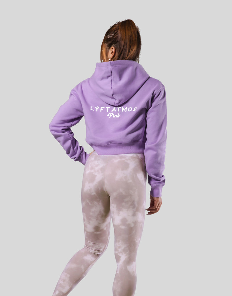 LÝFT × atmos pink Cropped Logo Hoodie - Violet
