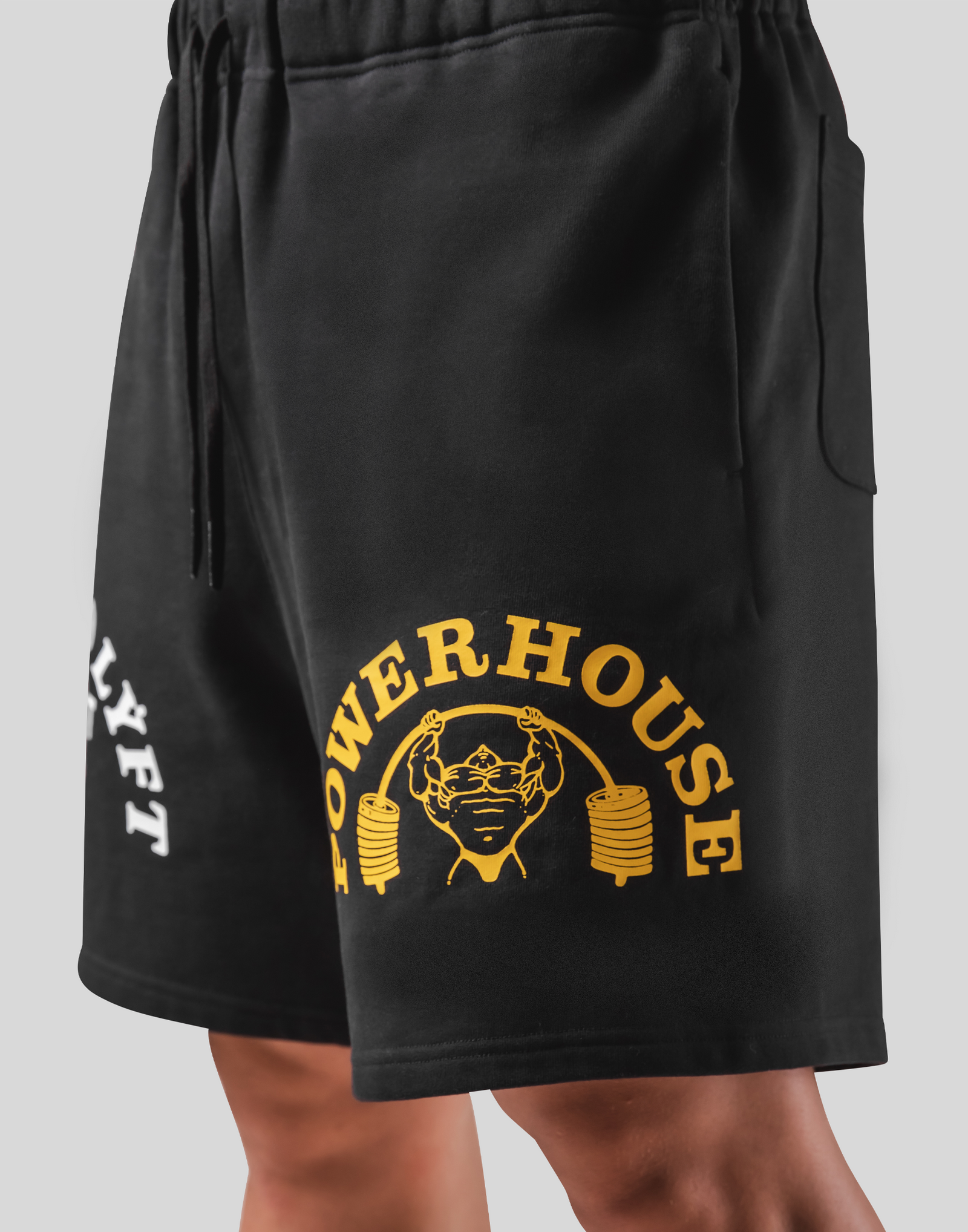LÝFT × Power House Gym Sweat Shorts - Black LÝFT × Power House Gym Sweat Shorts - Black