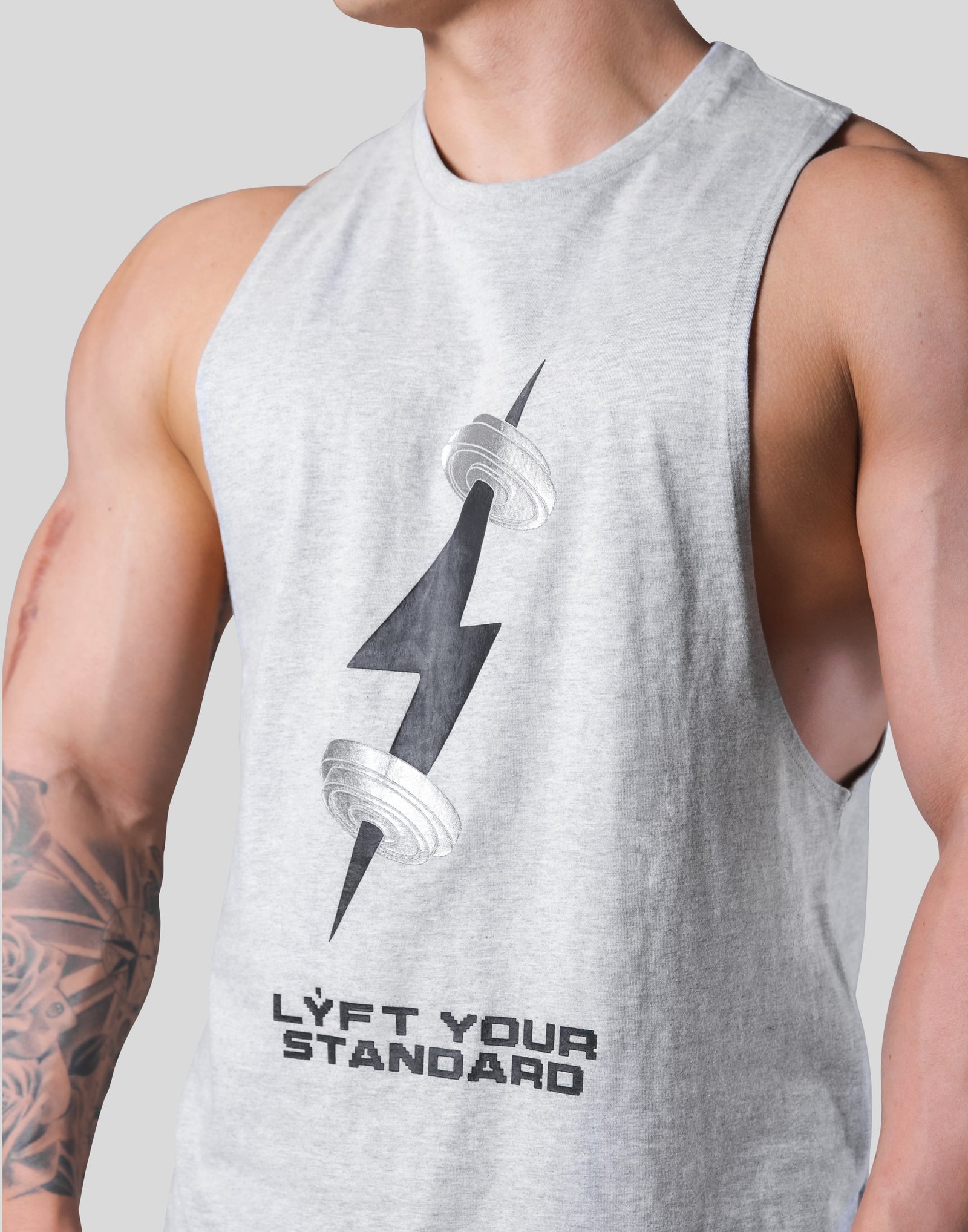 Digital Dumbbell Drop Tanktop - Grey – LÝFT