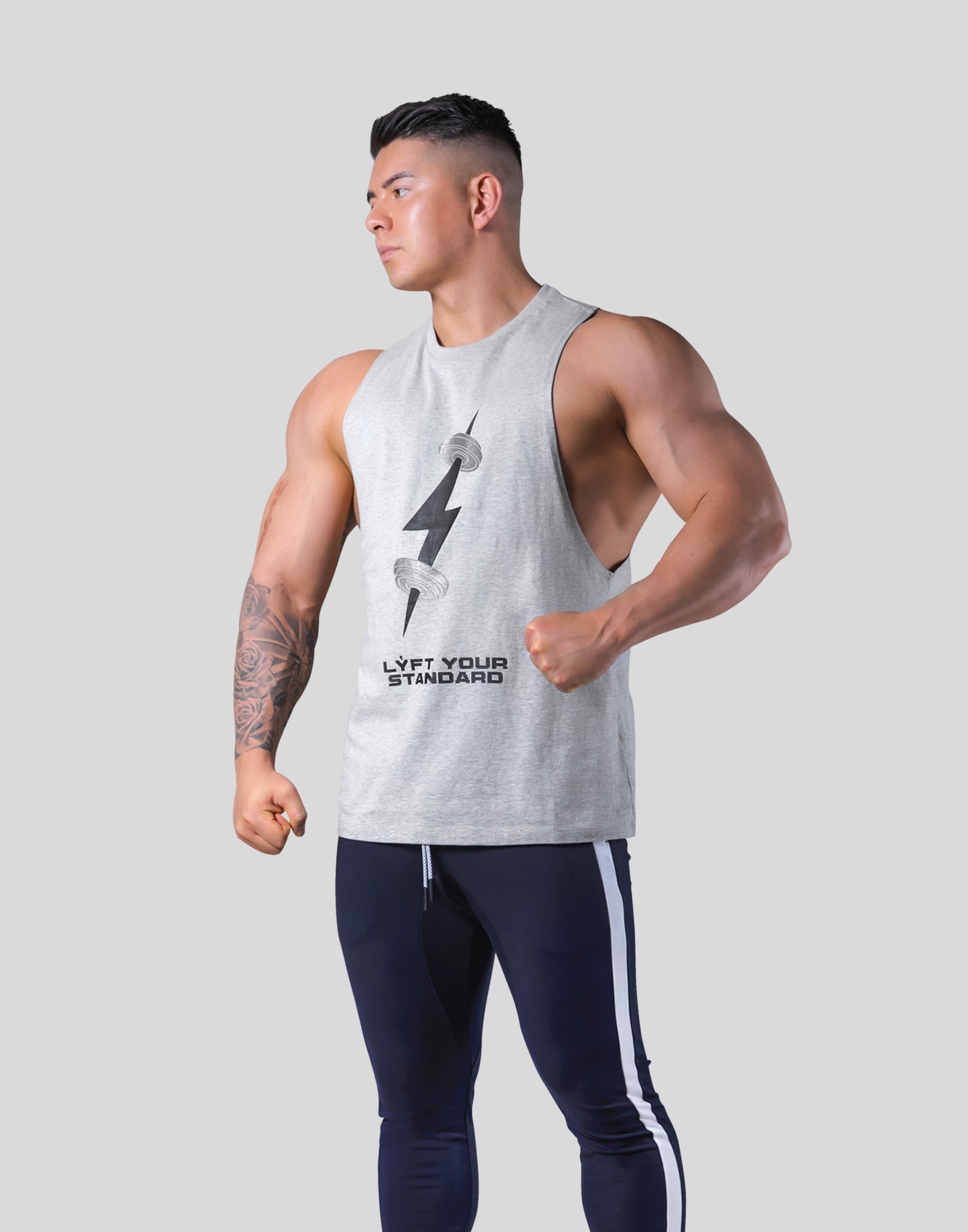 Digital Dumbbell Drop Tanktop - Grey – LÝFT