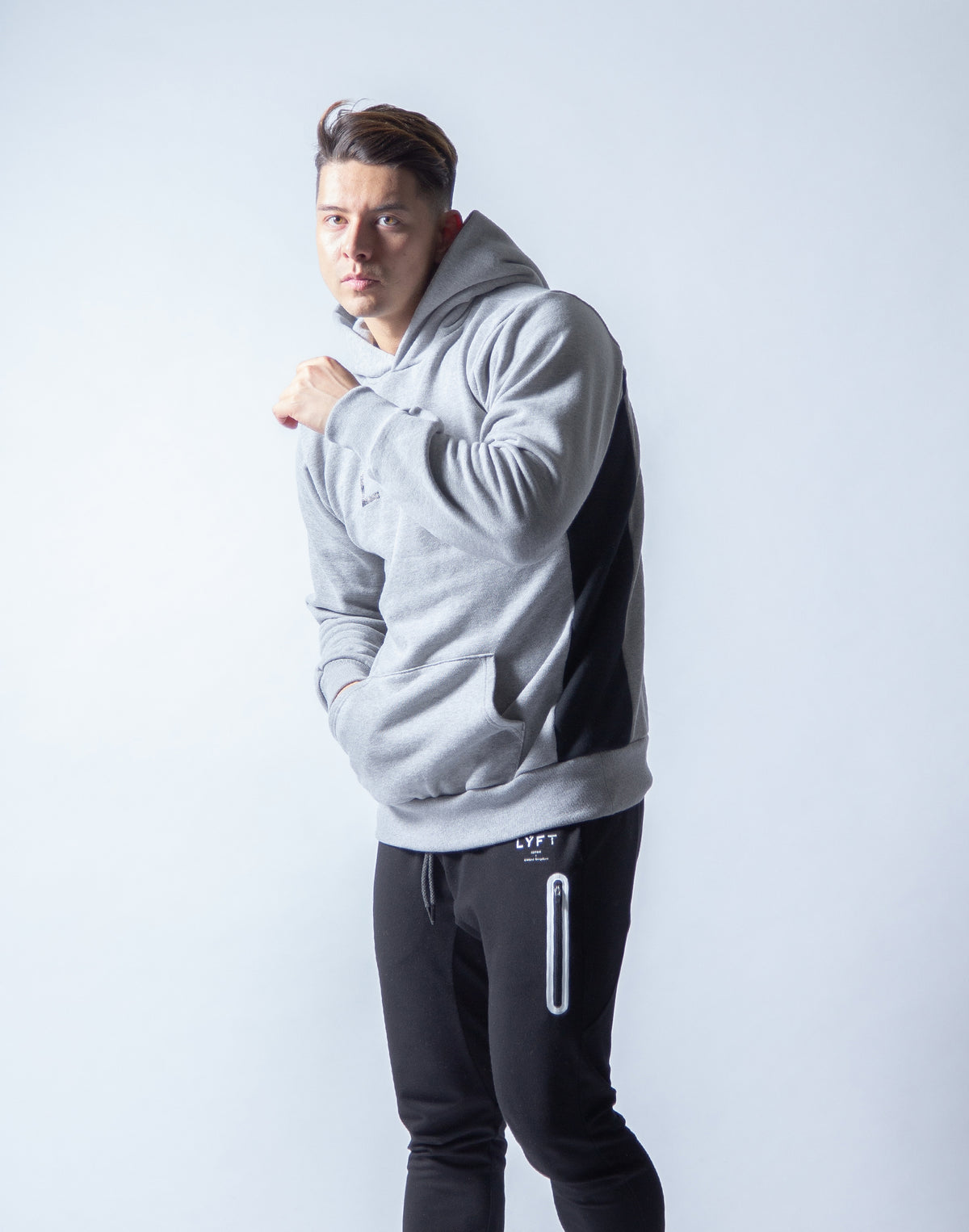 LÝFT Sweat Workout Pullover - Grey x Black