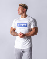 LYFT Box Logo Slim Fit T-Shirts - White/Blue