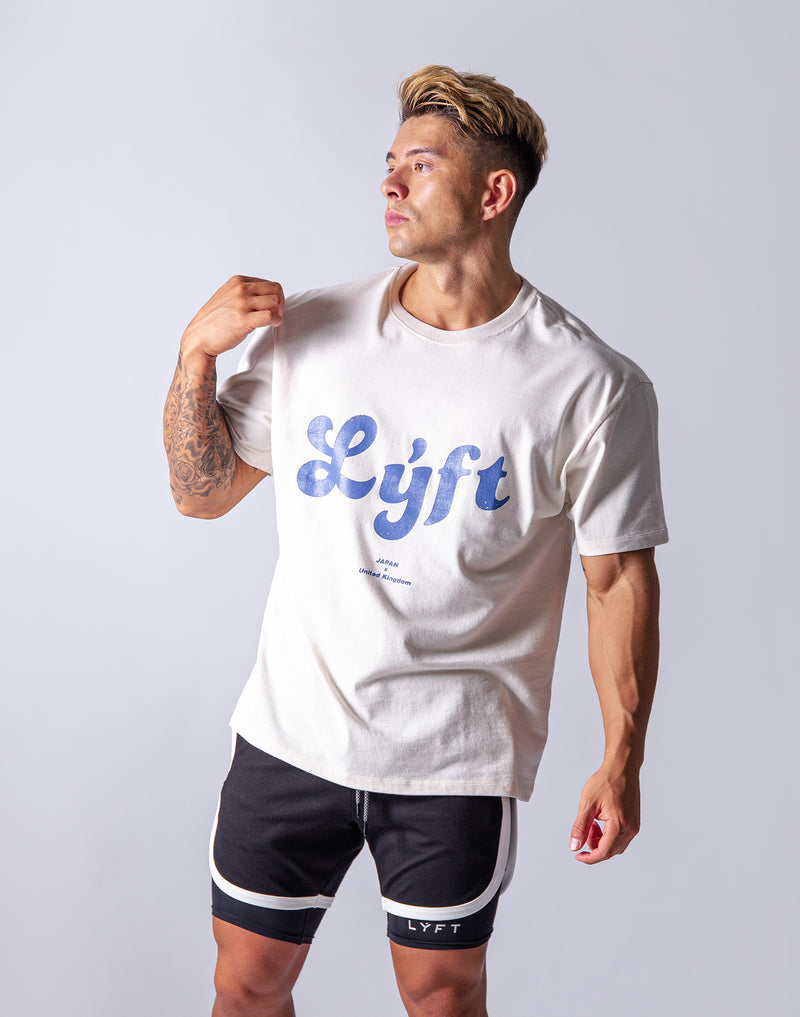 LÝFT Casual logo Big T-Shirts - White/Blue
