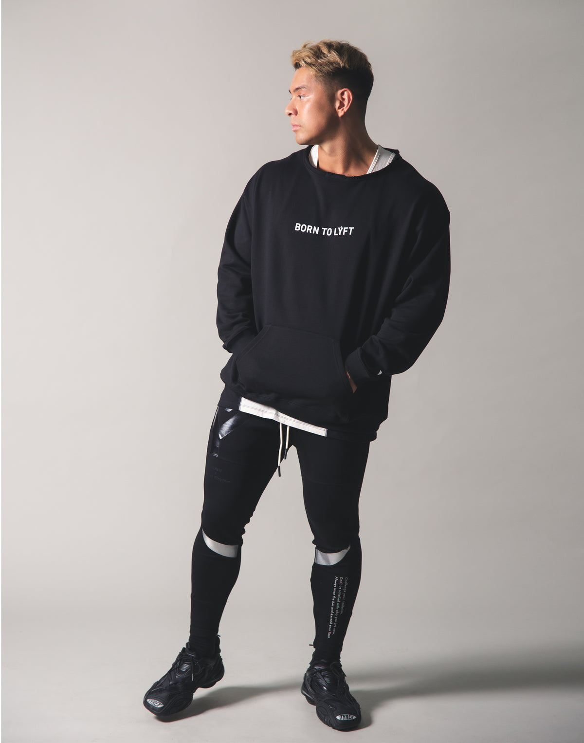 Cut off Sweat Pullover - Black