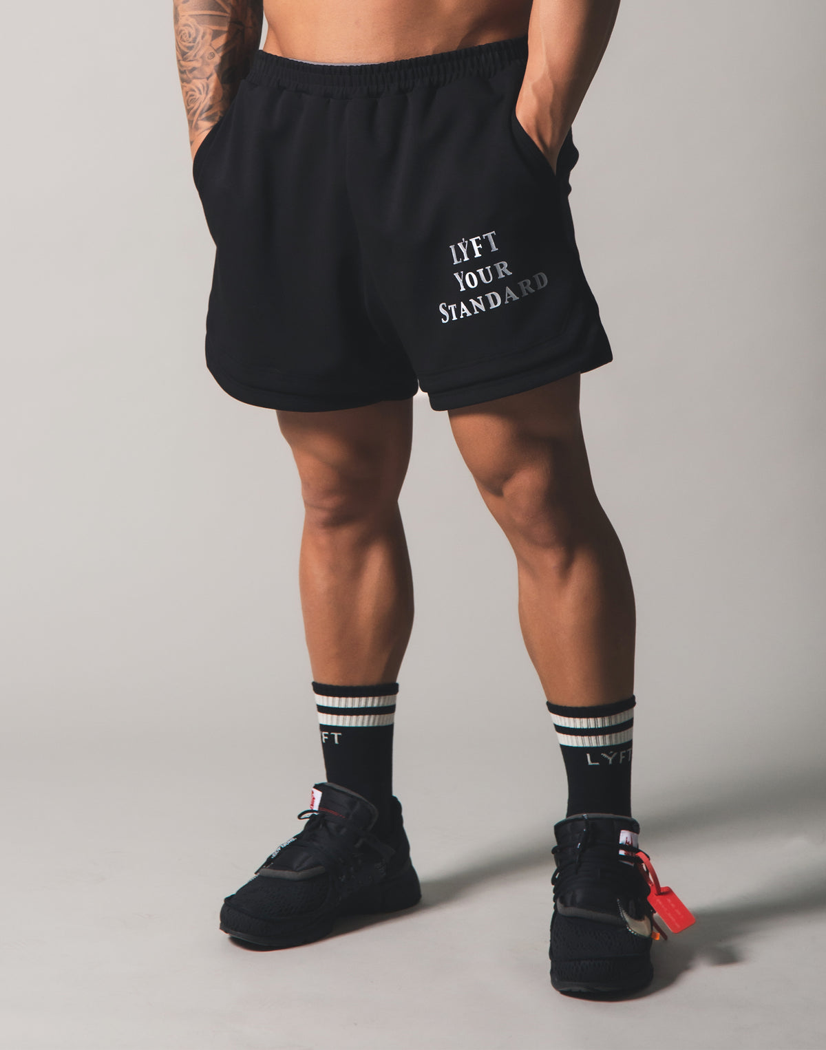 2Way Stretch Layered Wide Shorts - Black