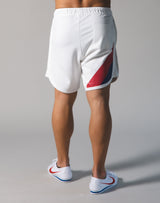 LÝFT Wide Stripe Shorts - White