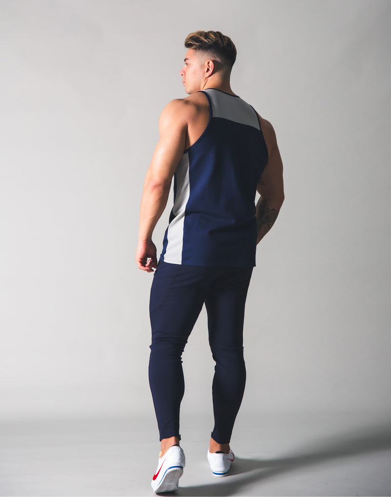 Stretch and Mesh Standard Fit Tanktop - Navy