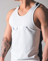 Stretch and Mesh Standard Fit Tanktop - White