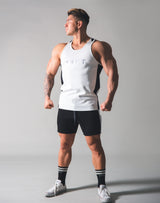 Stretch and Mesh Standard Fit Tanktop - White