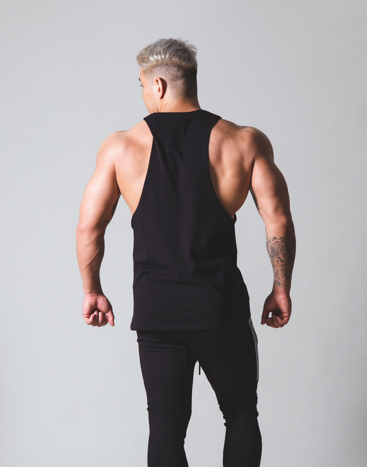 LÝFT London Punk Logo Drop Shoulder Tanktop - Black