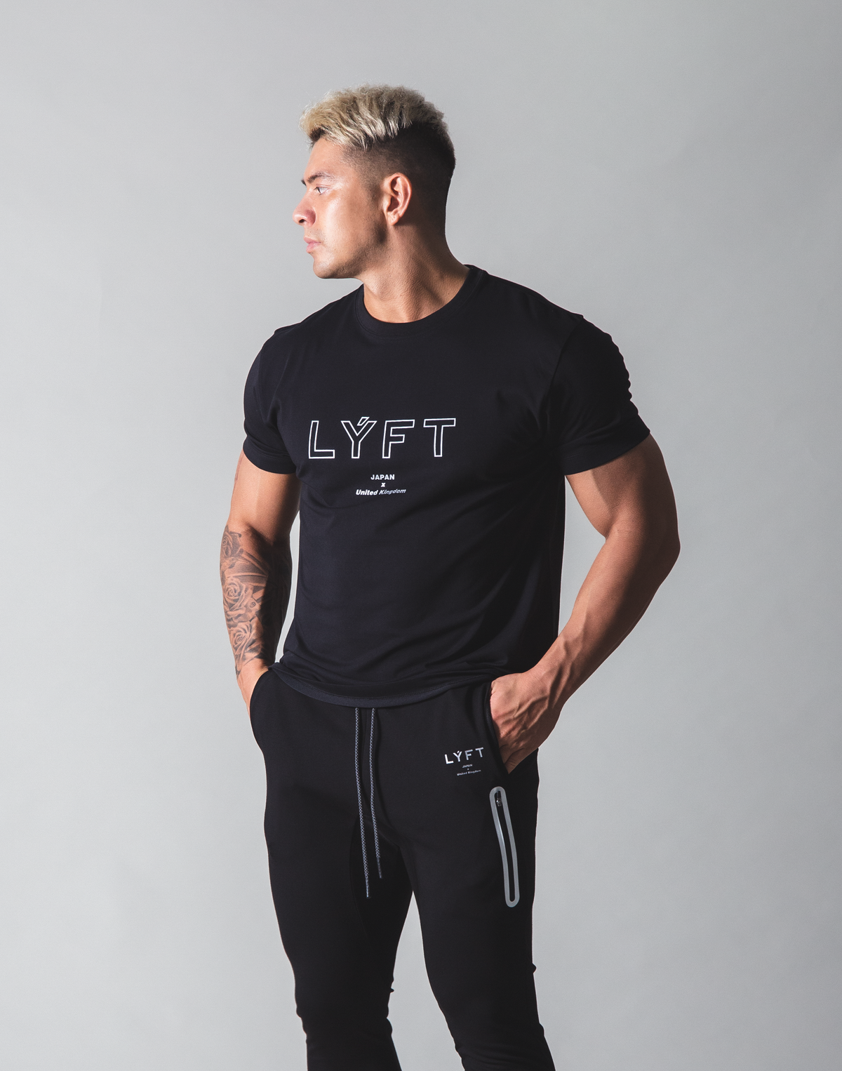 LÝFT Out Line Logo Standard T-Shirt - Black