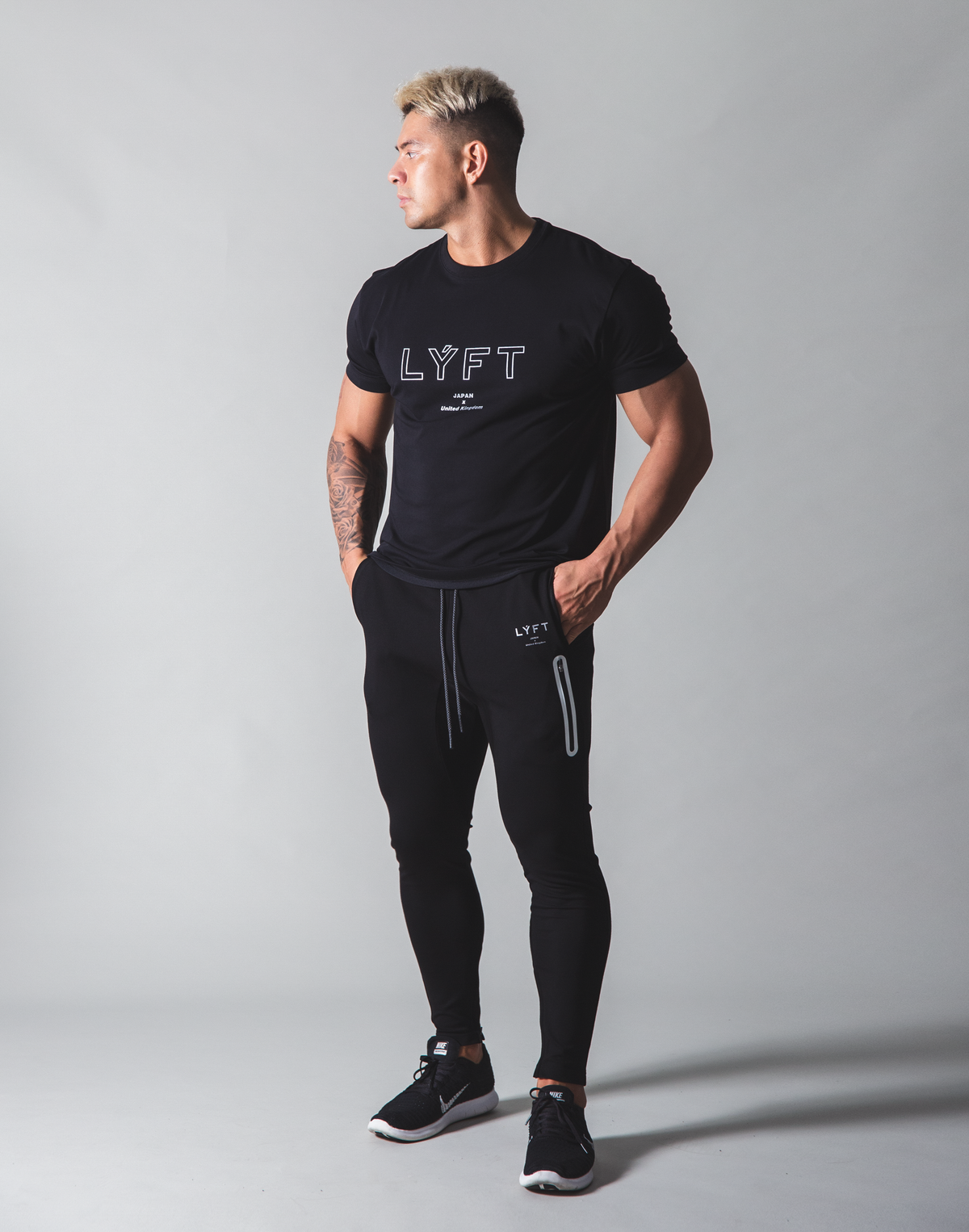 LÝFT Out Line Logo Standard T-Shirt - Black