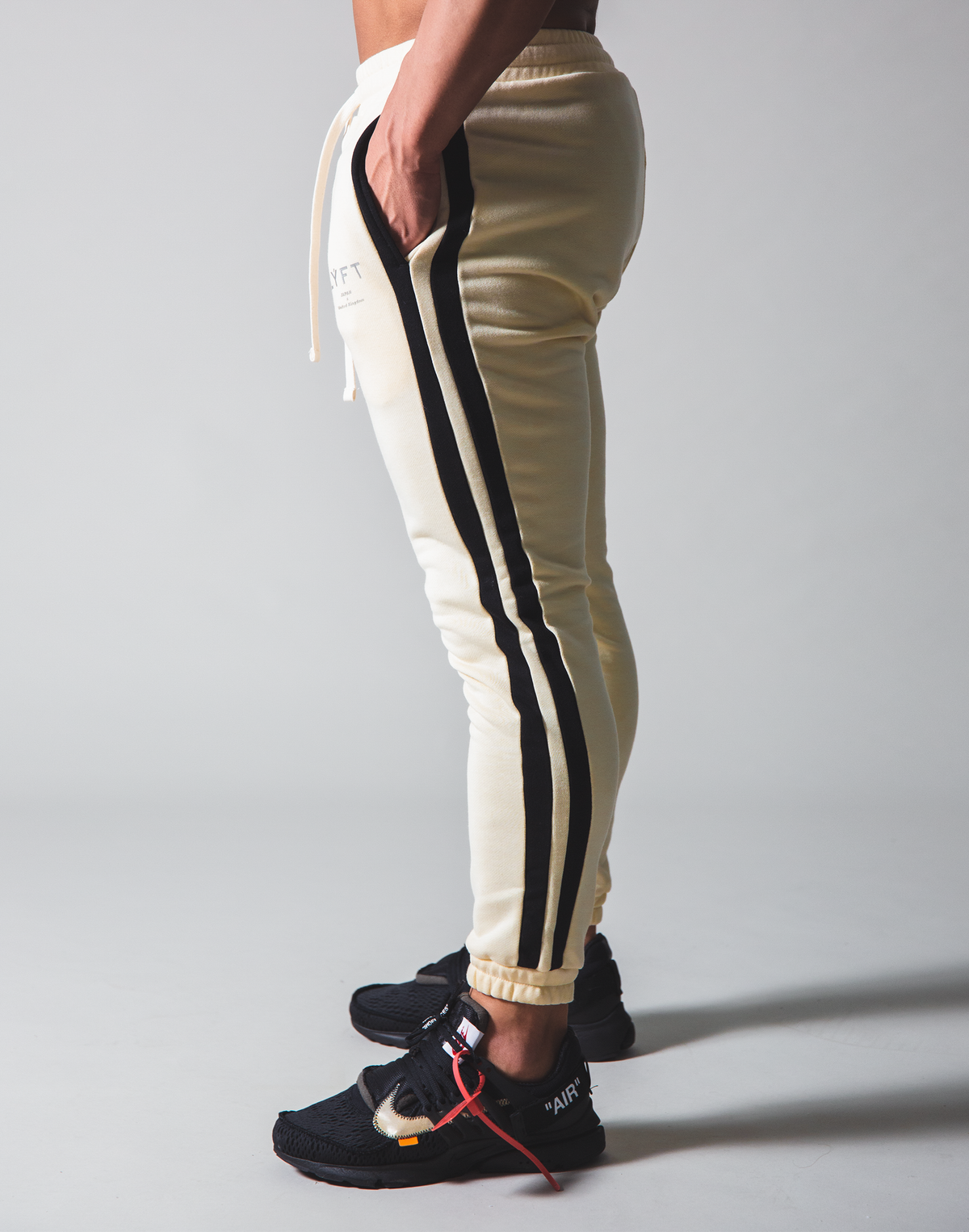 LÝFT 2 Line Sweat Pants - Champagne