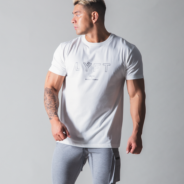 LÝFT Out Line Logo Standard T-Shirt - White