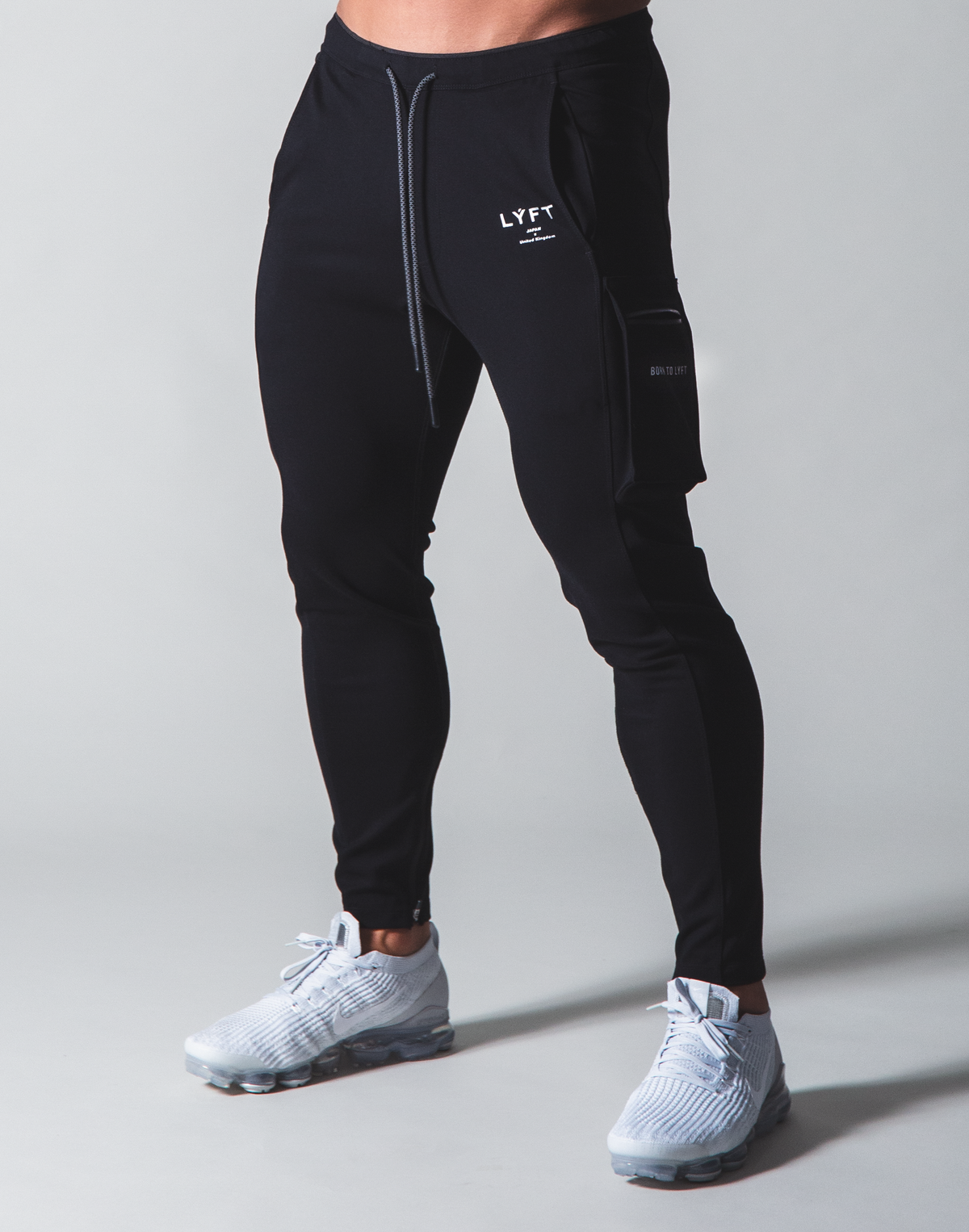 LÝFT Stretch Side Cargo Pocket Pants - Black