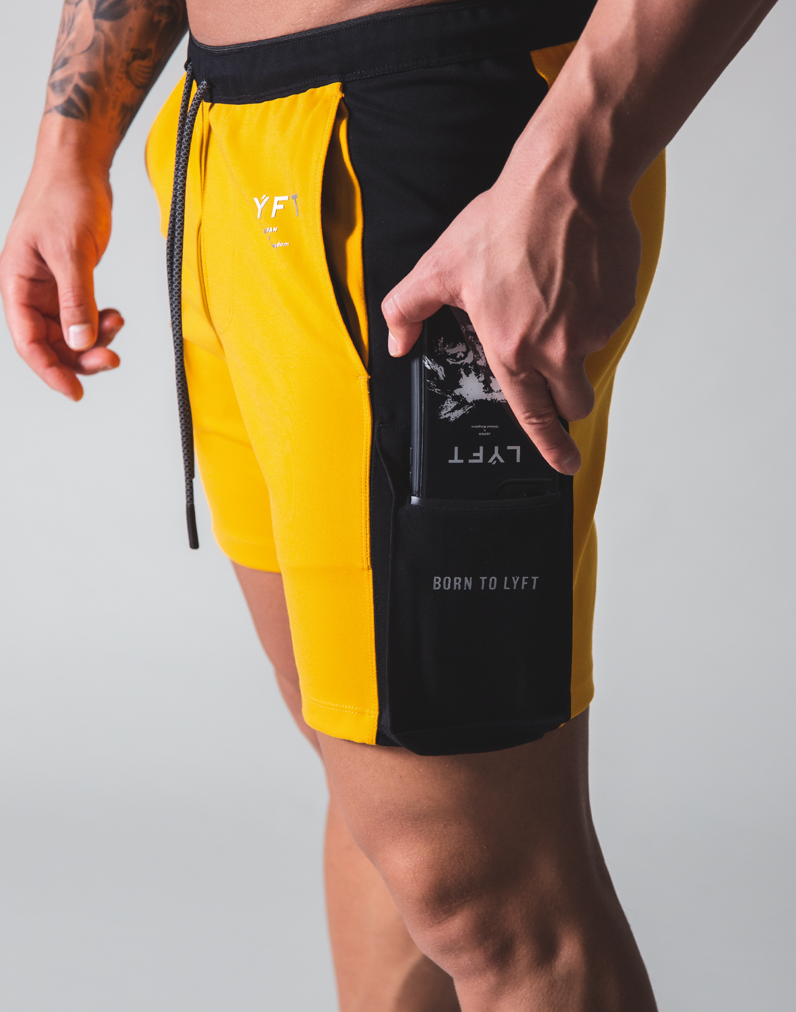 LÝFT Stretch Side Cargo Pocket Shorts - Yellow LÝFT Stretch Side Cargo Pocket Shorts - Yellow