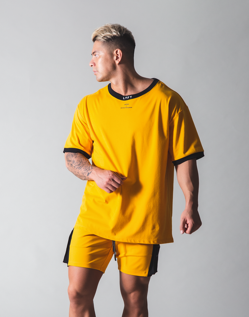 LÝFT Neck Logo Big T-shirt- Yellow