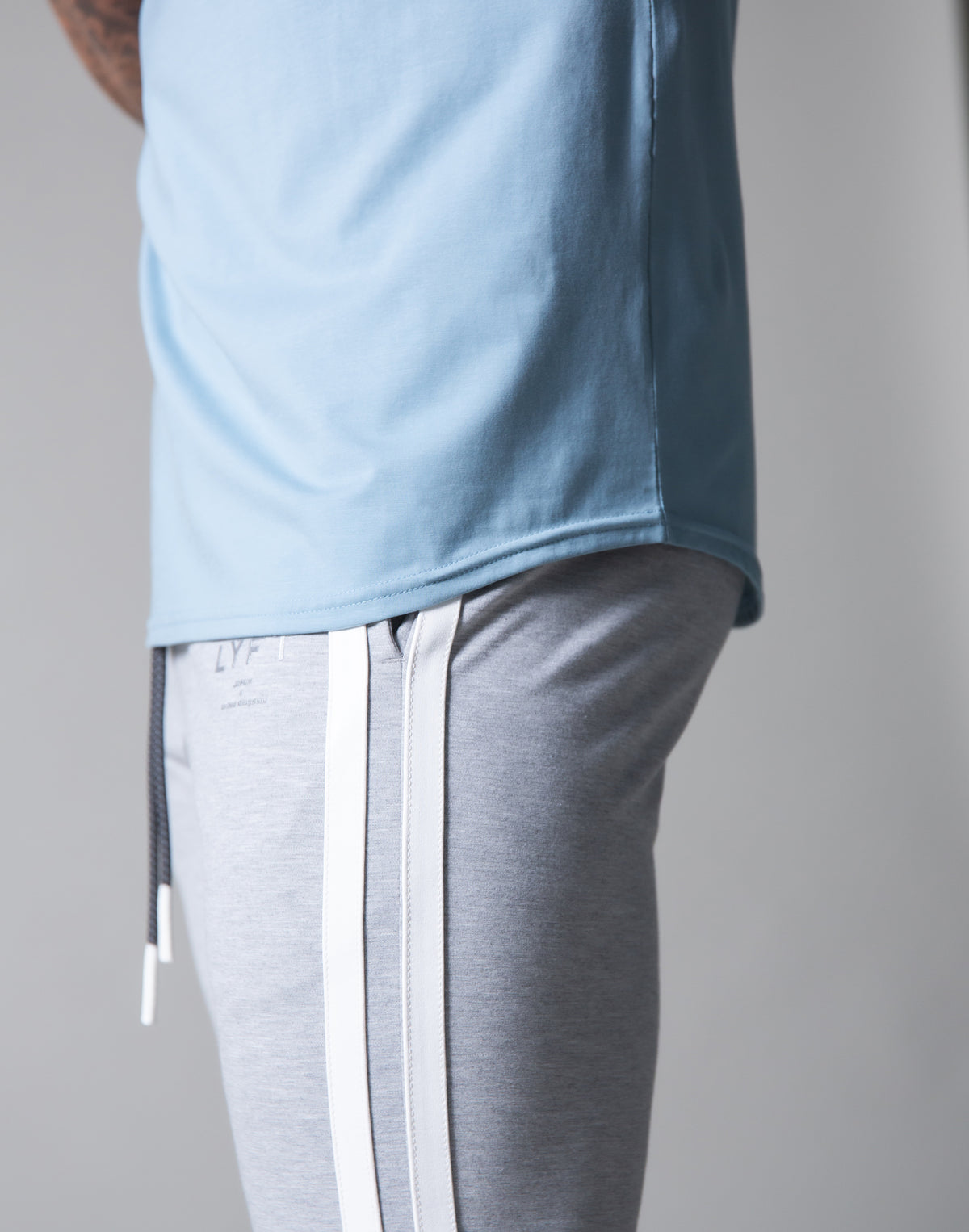 Slim Fit 2 Line T-Shirt - L.Blue