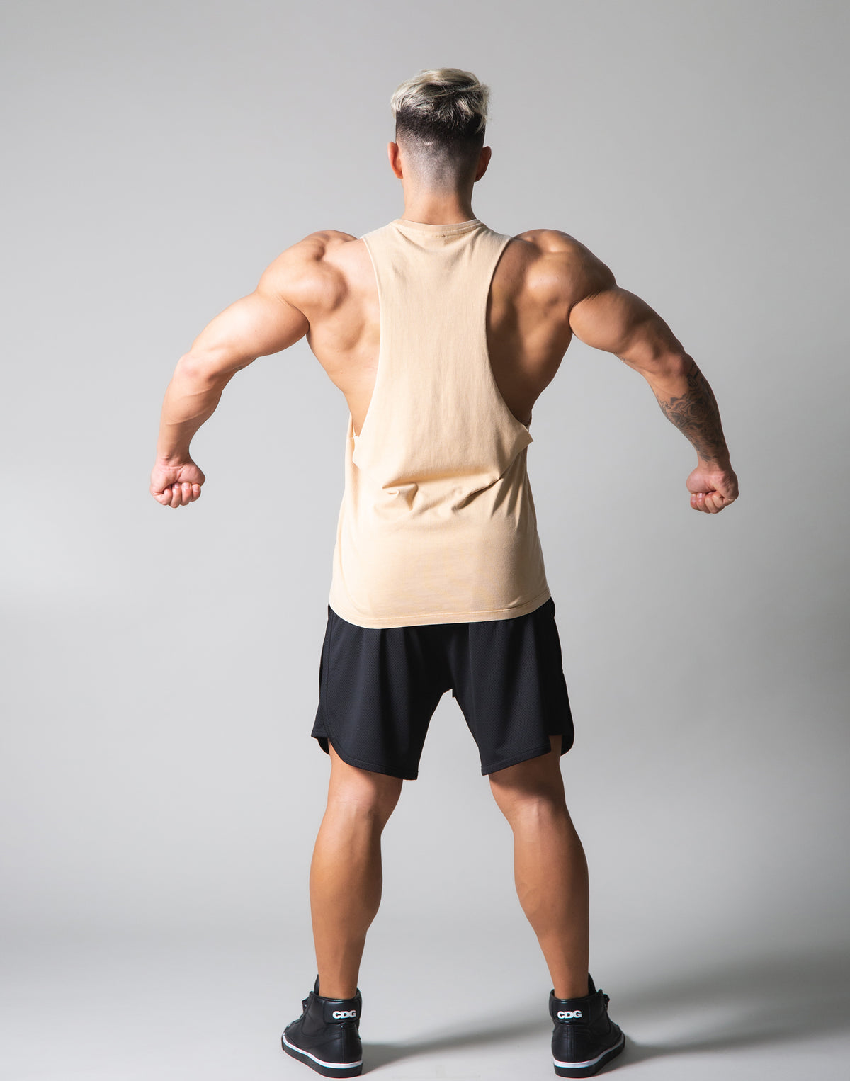 Standard Logo Vintage Drop Shoulder Tanktop - Beige old