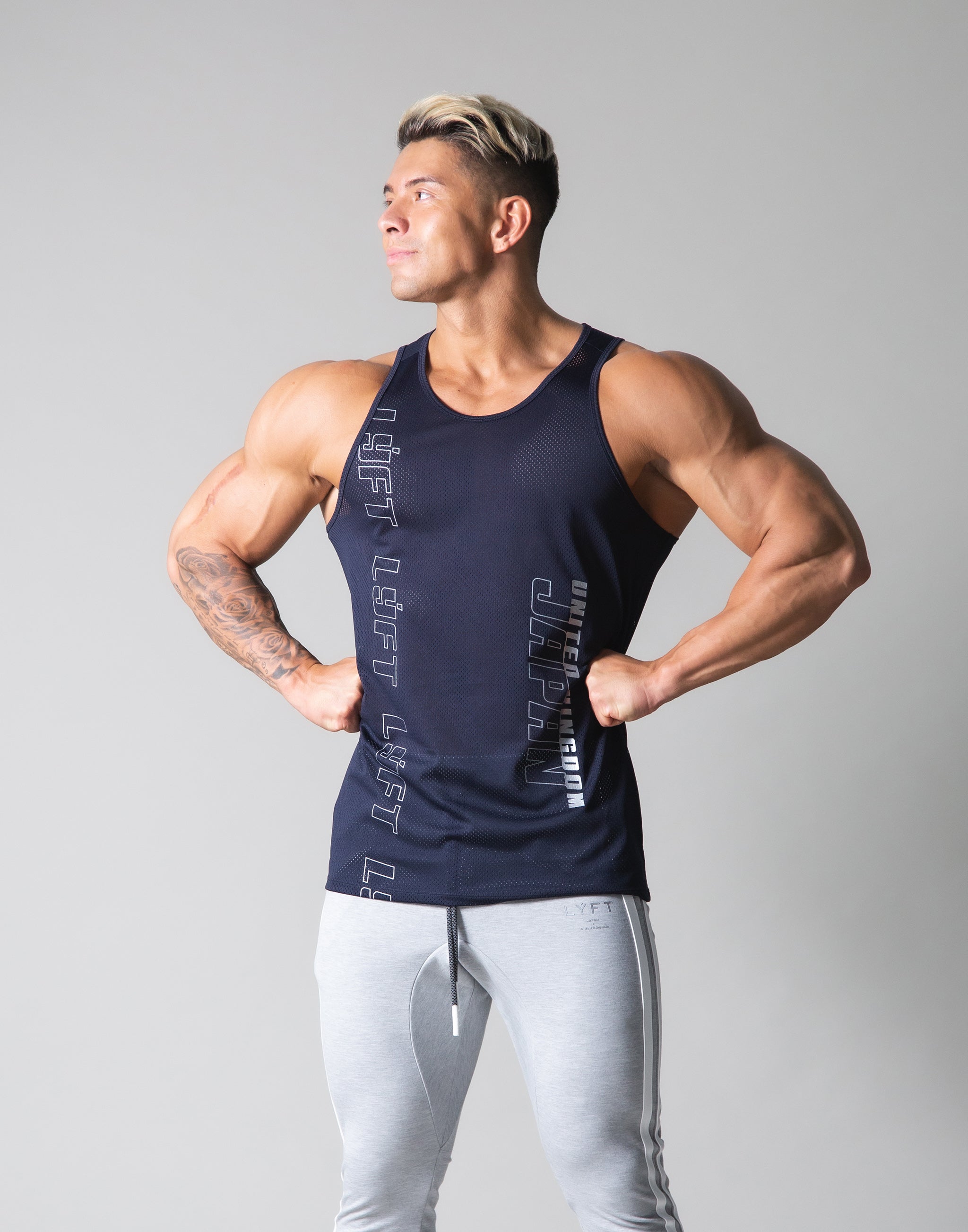 LYFT UK×JP Mesh Tanktop - Navy – LÝFT