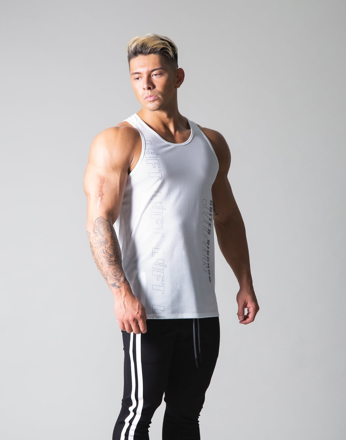 Chain Logo Mesh Tanktop - White