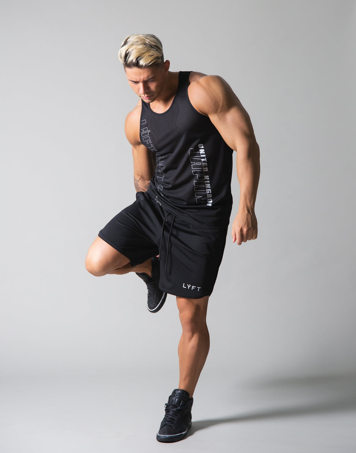 Chain Logo Mesh Tanktop - Black