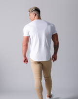 LÝFT Slim Fit Side Mesh T-Shirt - White