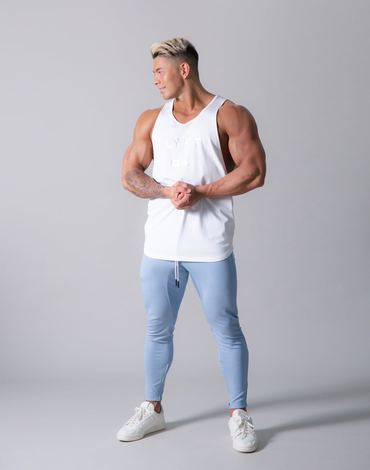 LÝFT Flag Athletic Fit Tanktop - White
