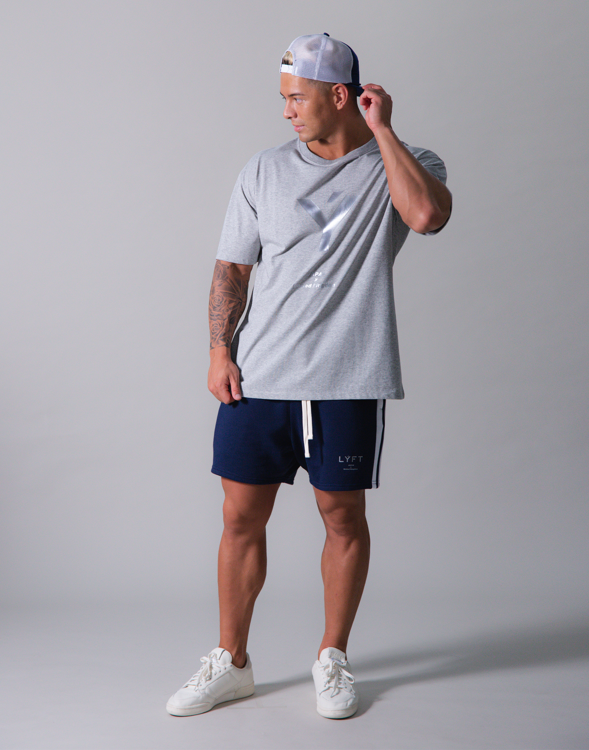 LÝFT Y Logo Big T-Shirt - Grey