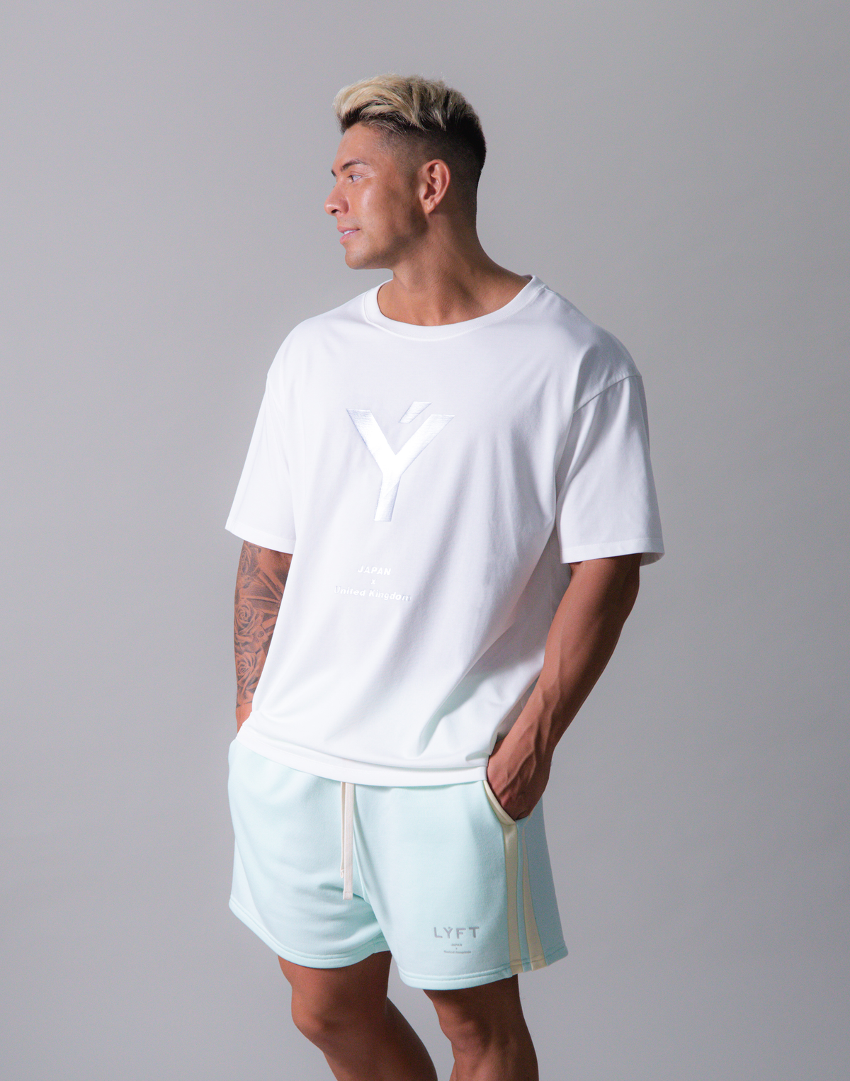 LÝFT Y Logo Big T-Shirt - White
