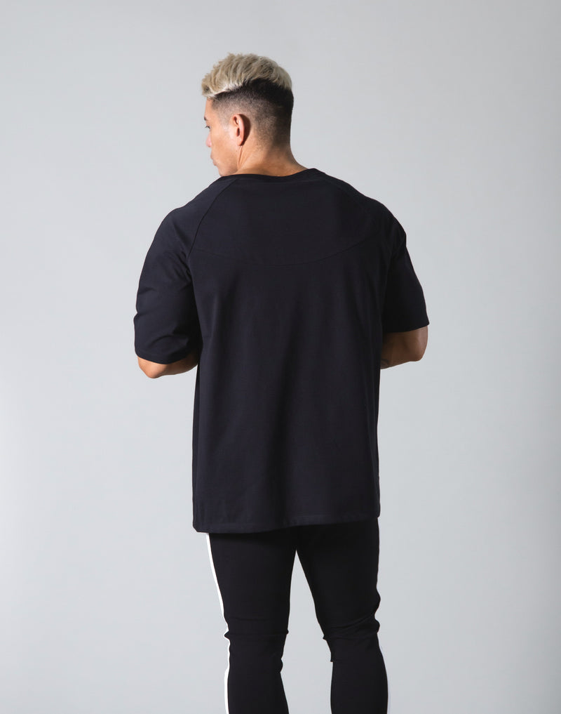 Round Separate Big T-shirts - Black