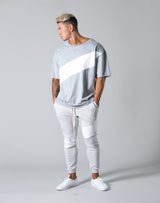 Angle Wide Line Big T-shirts - Grey