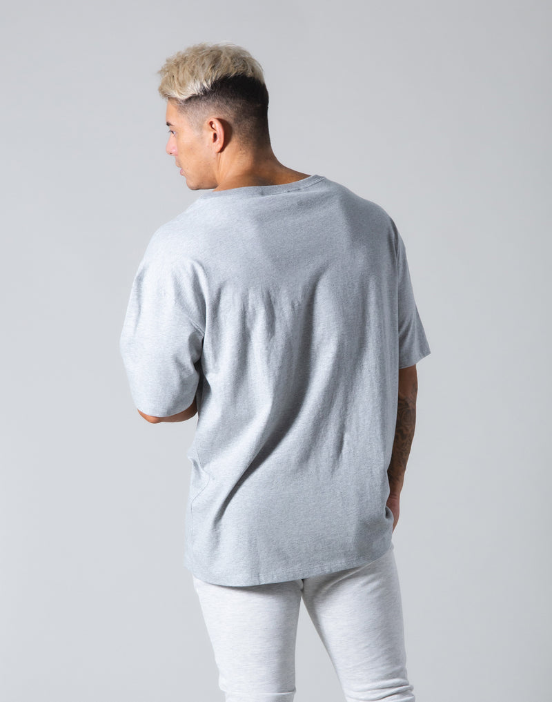 <transcy>Angle Wide Line Big T-shirts --Grey</transcy>