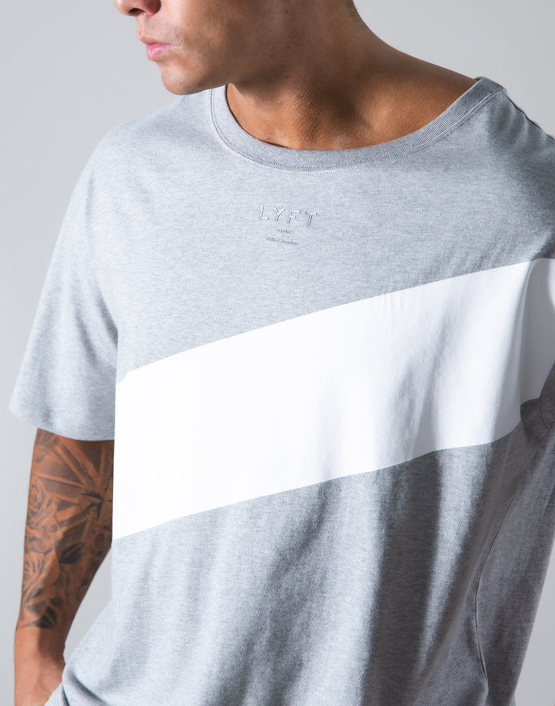 <transcy>Angle Wide Line Big T-shirts --Grey</transcy>