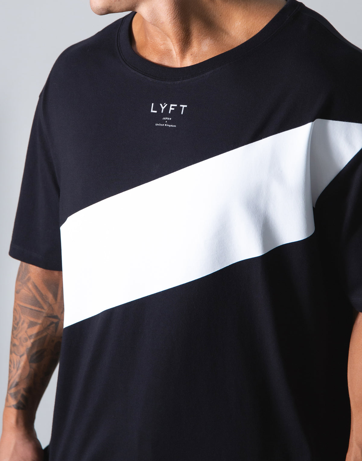 Angle Wide Line Big T-shirts - Black