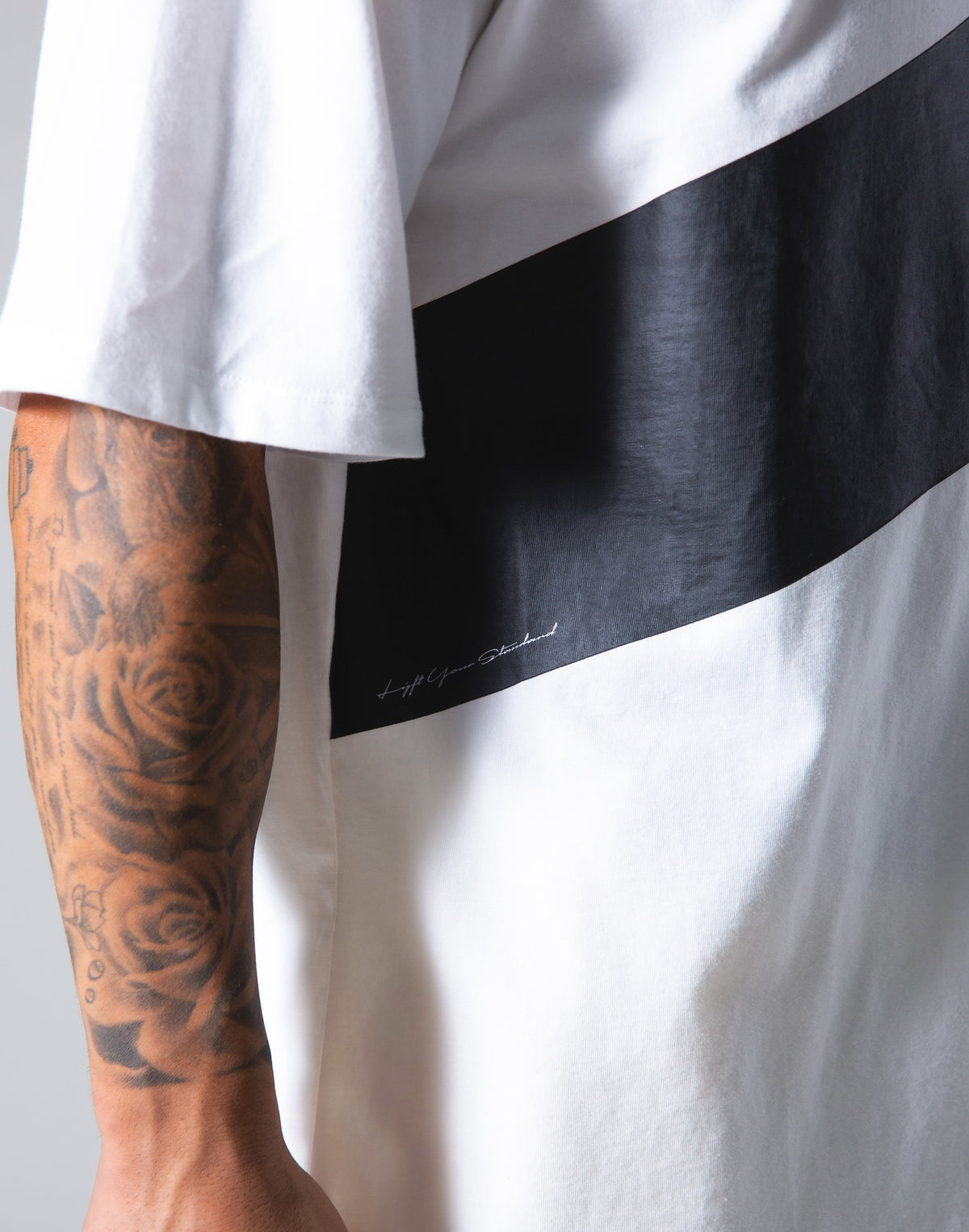 Angle Wide Line Big T-shirts - White