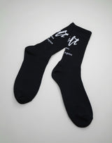 Calf Script Logo Socks - Black