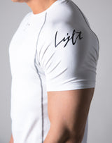 Script Logo Stretch Slim Fit T-Shirt - White