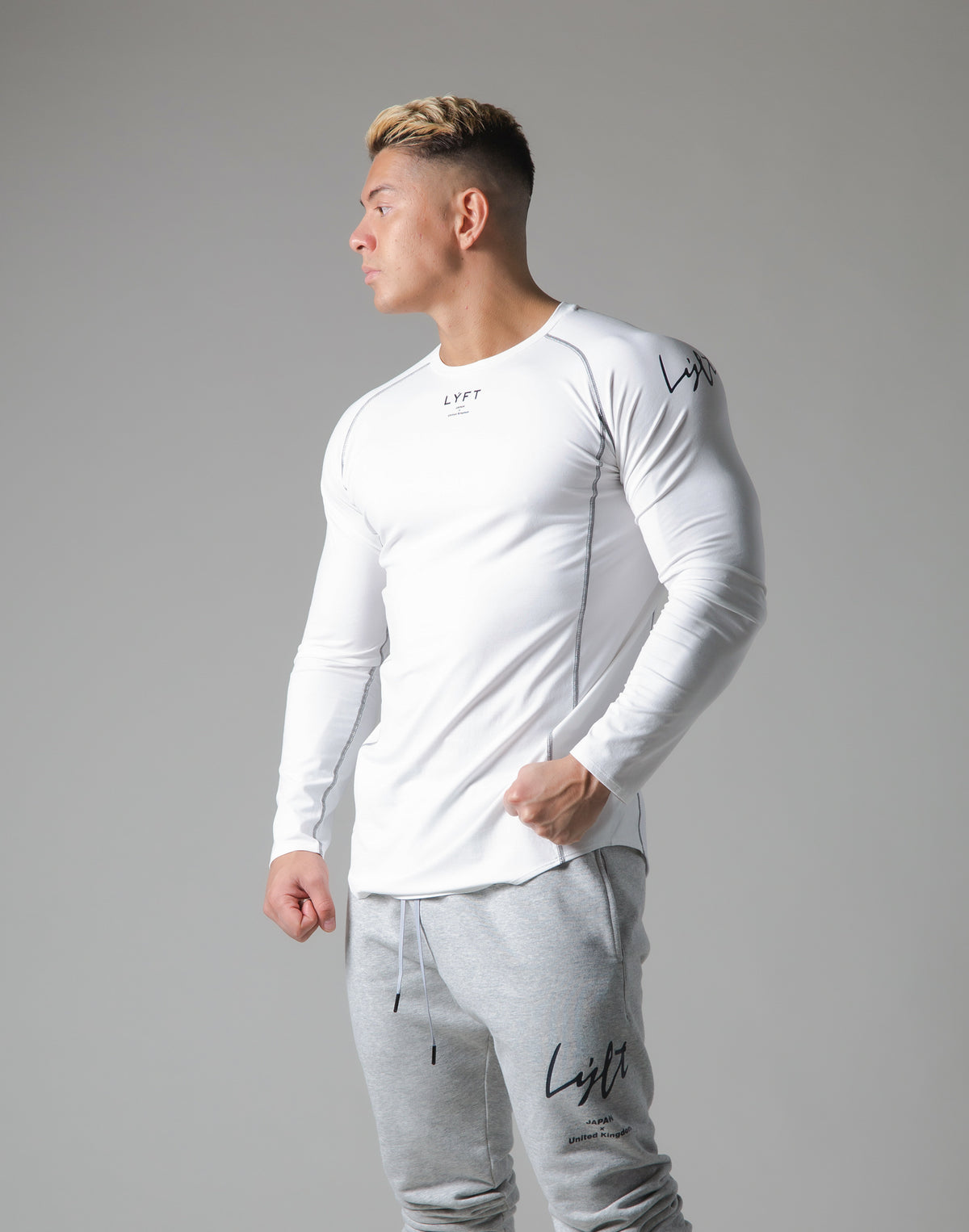 Script Logo Slim Fit Long Sleeve T-Shirt - White