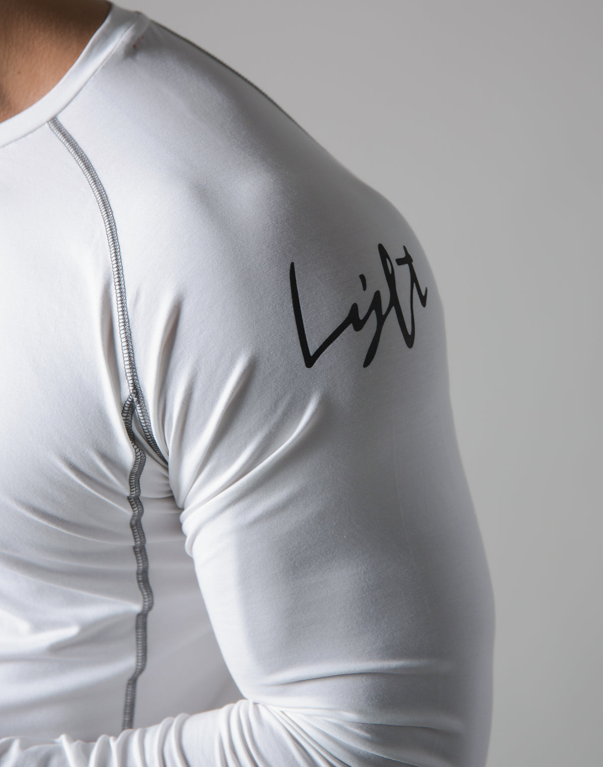 Script Logo Slim Fit Long Sleeve T-Shirt - White